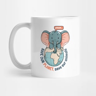 Save our planet, save our animals Mug